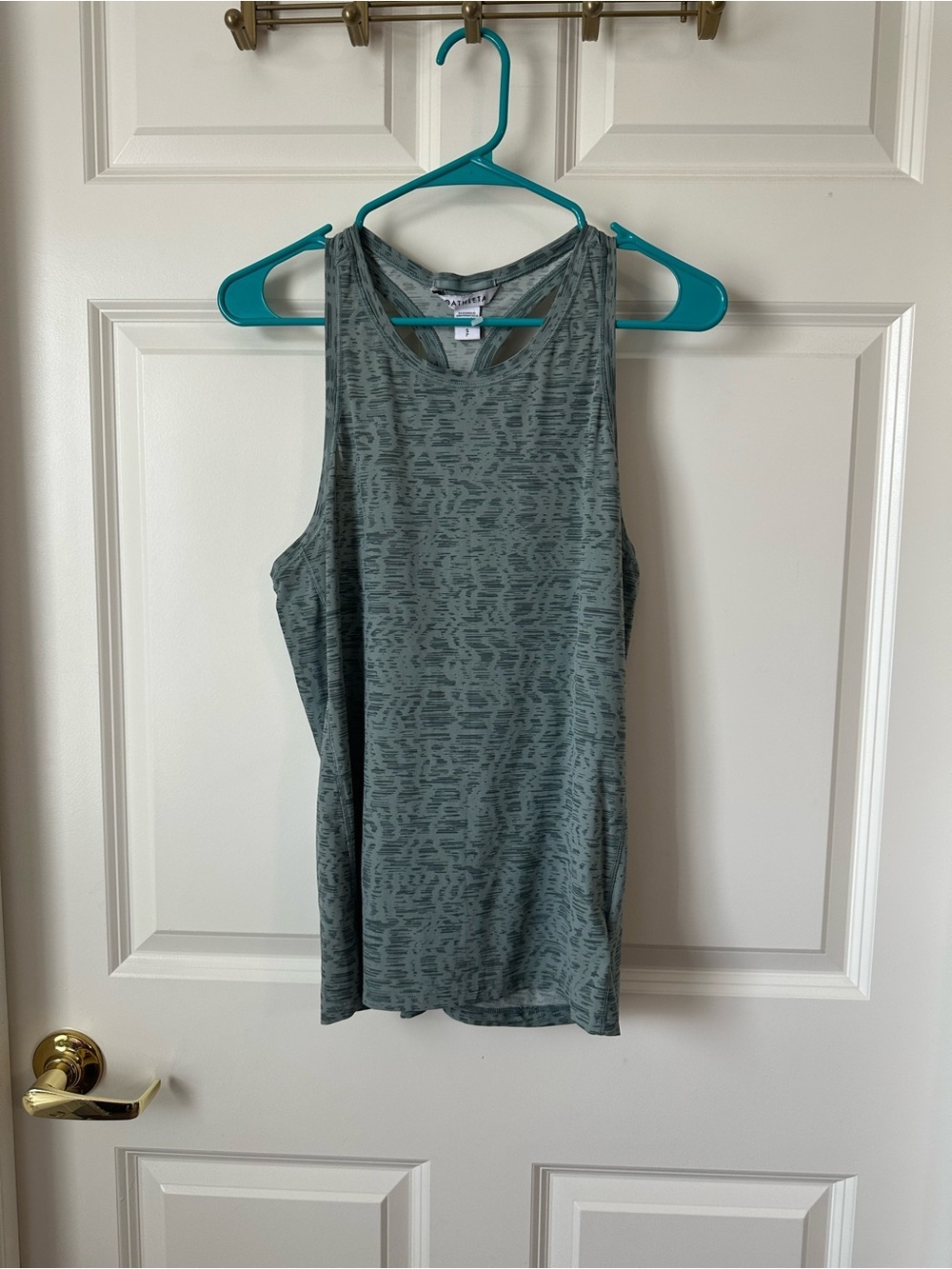 Athleta Ultimate Train Printed Green Tank Top Size Small